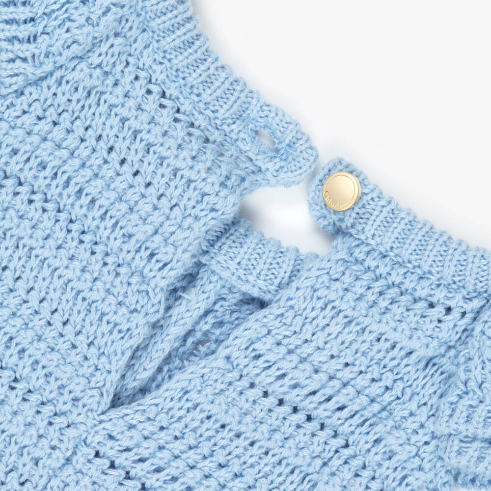Chloé-Синий вязаный комбинезон для малышей | Childrensalon Outlet