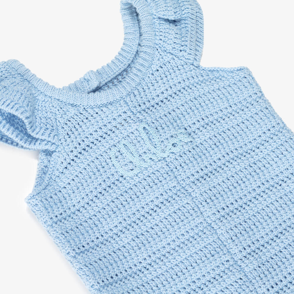 Chloé-Синий вязаный комбинезон для малышей | Childrensalon Outlet