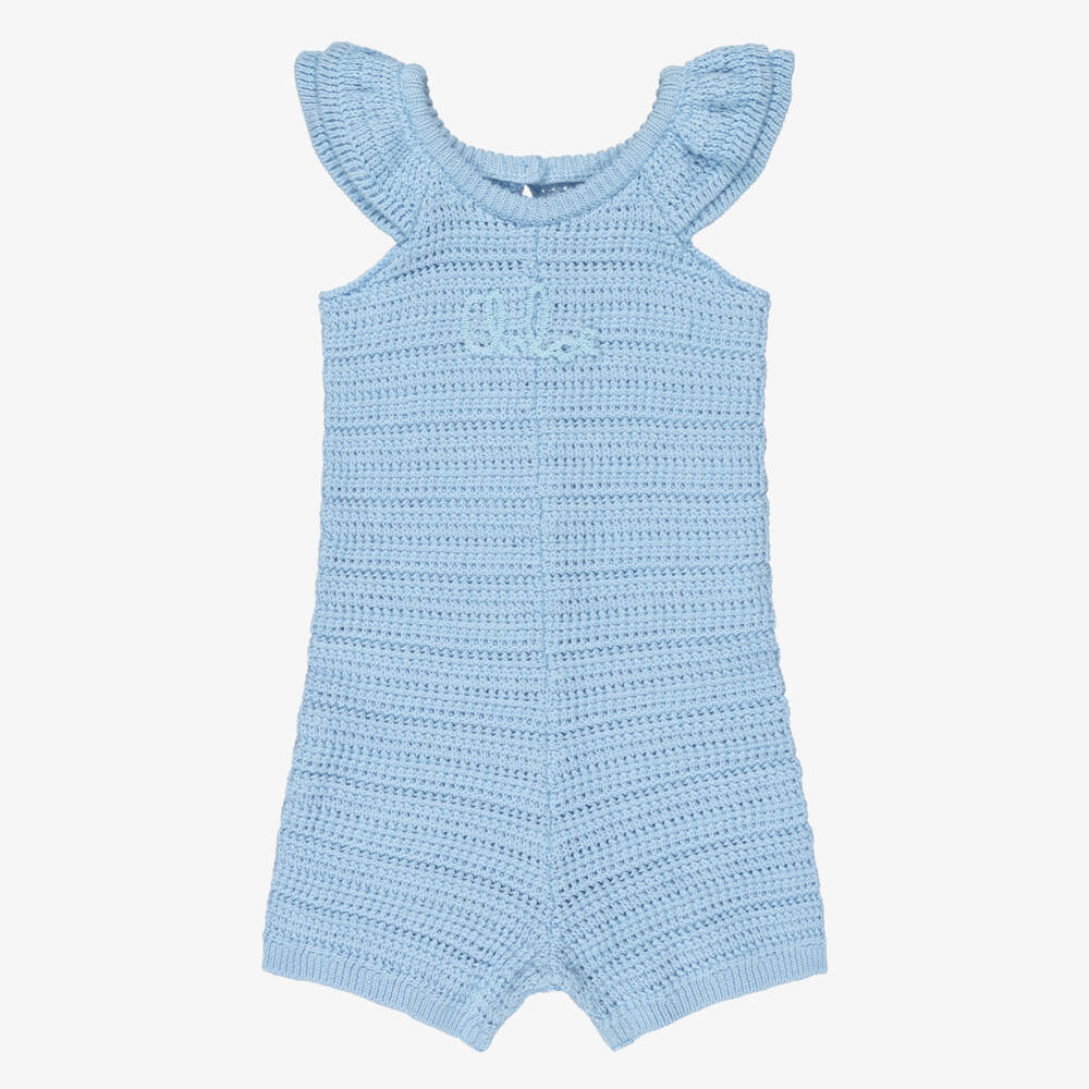 Chloé-Синий вязаный комбинезон для малышей | Childrensalon Outlet