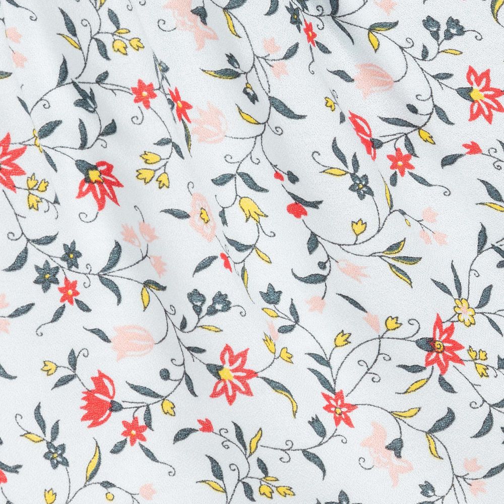 Chloé-فستان كريب لون أزرق بطبعة ورود | Childrensalon Outlet