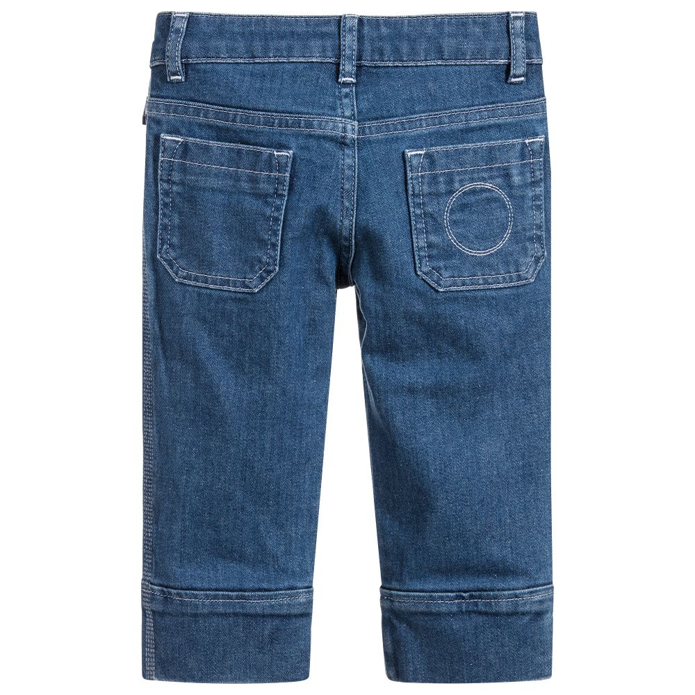 Chloé - Girls Blue Cropped Denim Jeans | Childrensalon Outlet