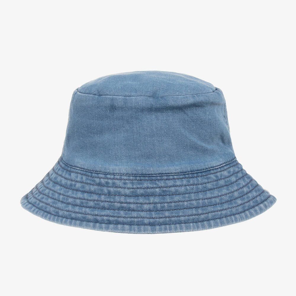 Chloé-Girls Blue Denim Eyelet Bucket Hat | Childrensalon Outlet