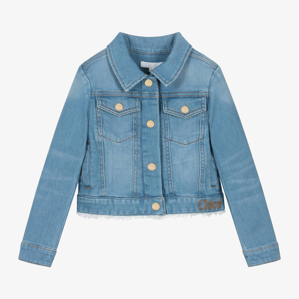Chloé-Girls Blue Denim Jacket | Childrensalon Outlet
