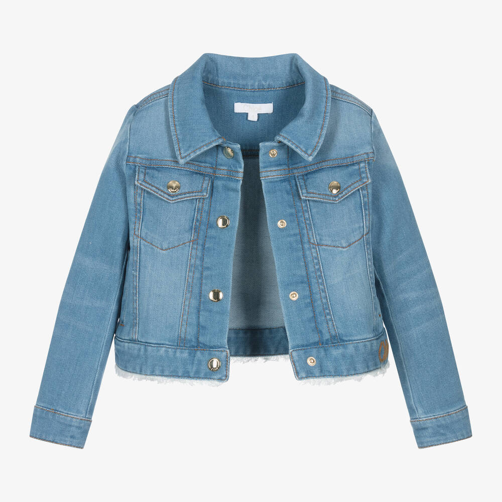 Chloé-Girls Blue Denim Jacket | Childrensalon Outlet