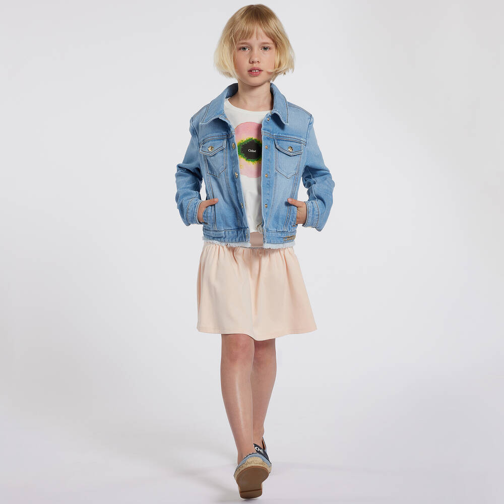 Chloé-Girls Blue Denim Jacket | Childrensalon Outlet