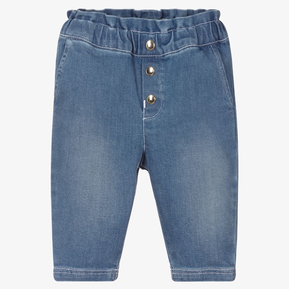 Chloé - Girls Blue Denim Jeans | Childrensalon