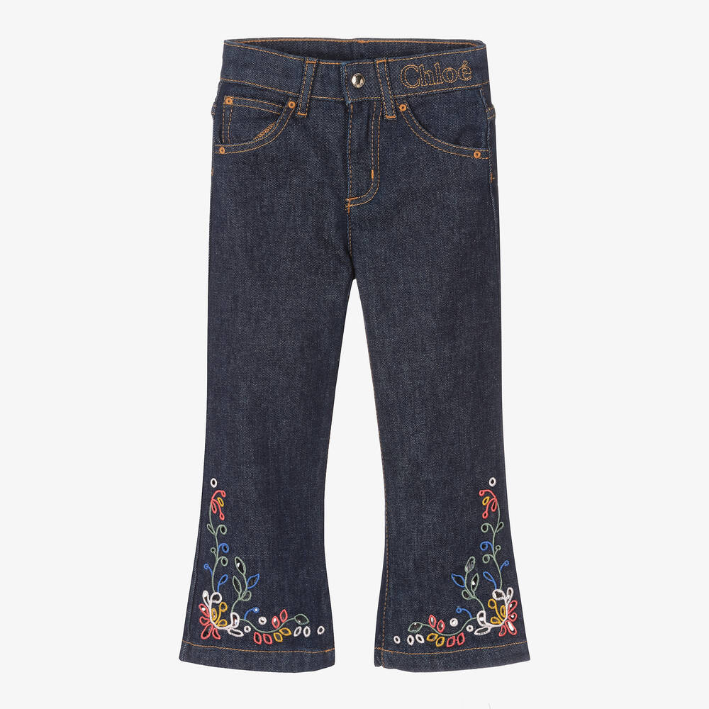 Chloé-Girls Blue Denim Jeans | Childrensalon Outlet