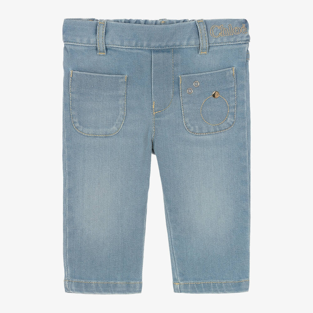 Chloé-Girls Blue Denim Jeans | Childrensalon Outlet