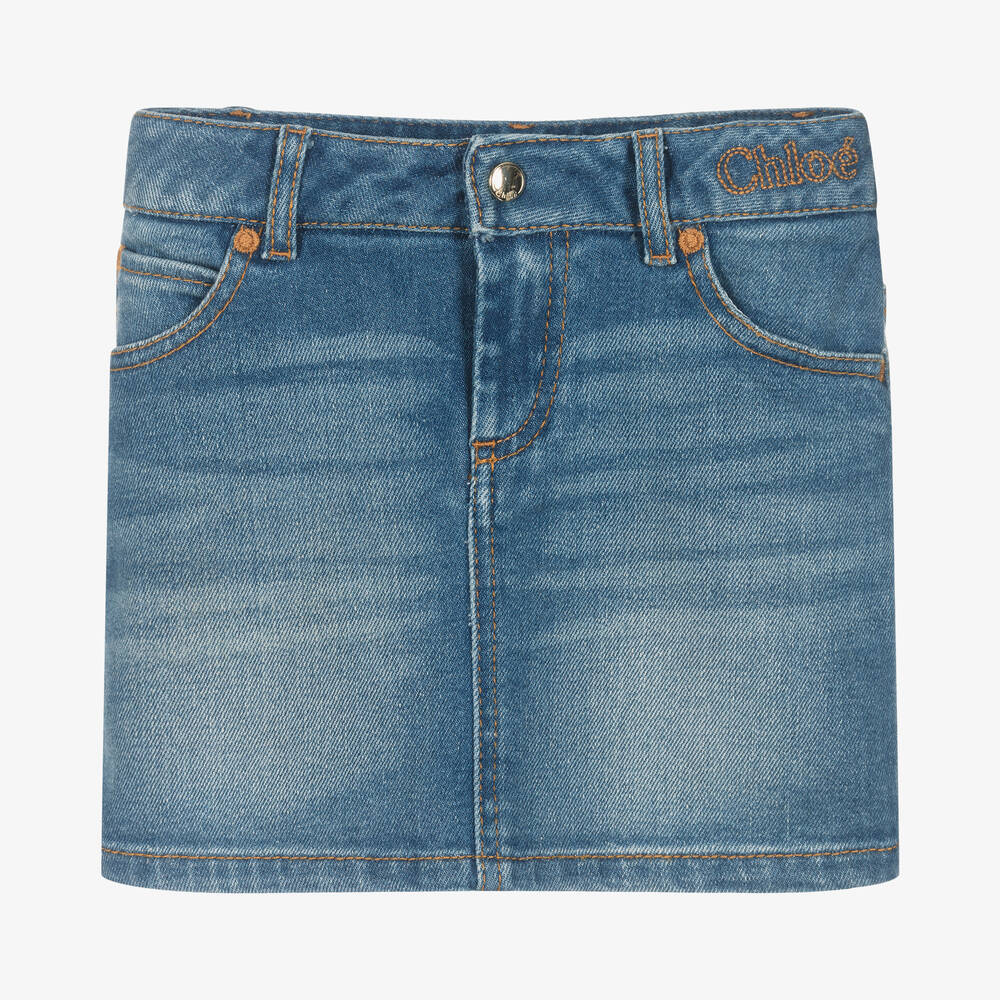 Chloé - Mini-jupe en denim fille | Childrensalon