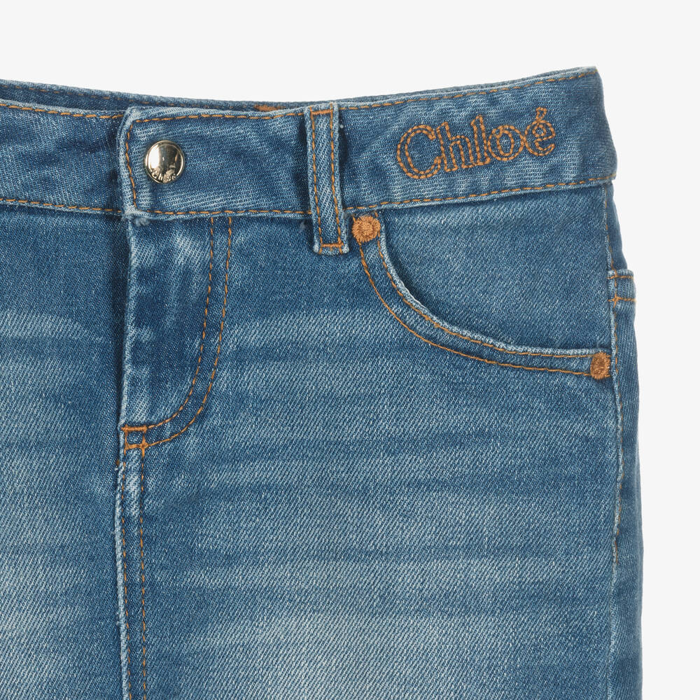 Chloé - Girls Blue Denim Mini Skirt | Childrensalon Outlet