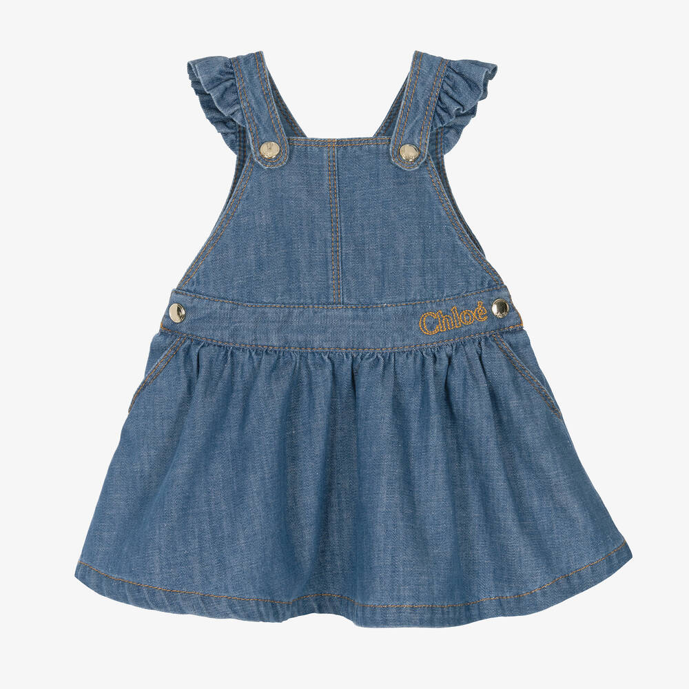 Chloé - Blaues Jeans-Trägerkleid | Childrensalon