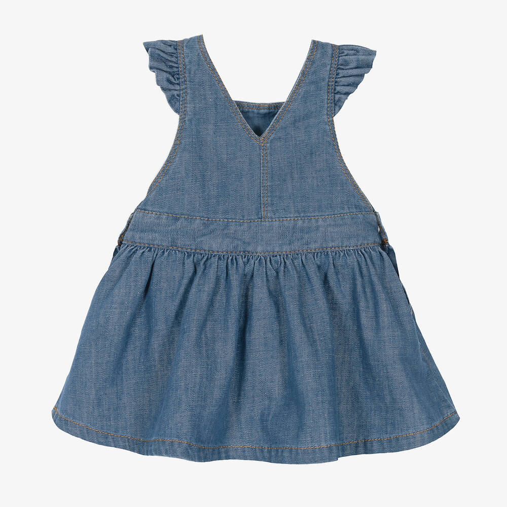 Chloe Girls Blue Denim Pinafore Dress