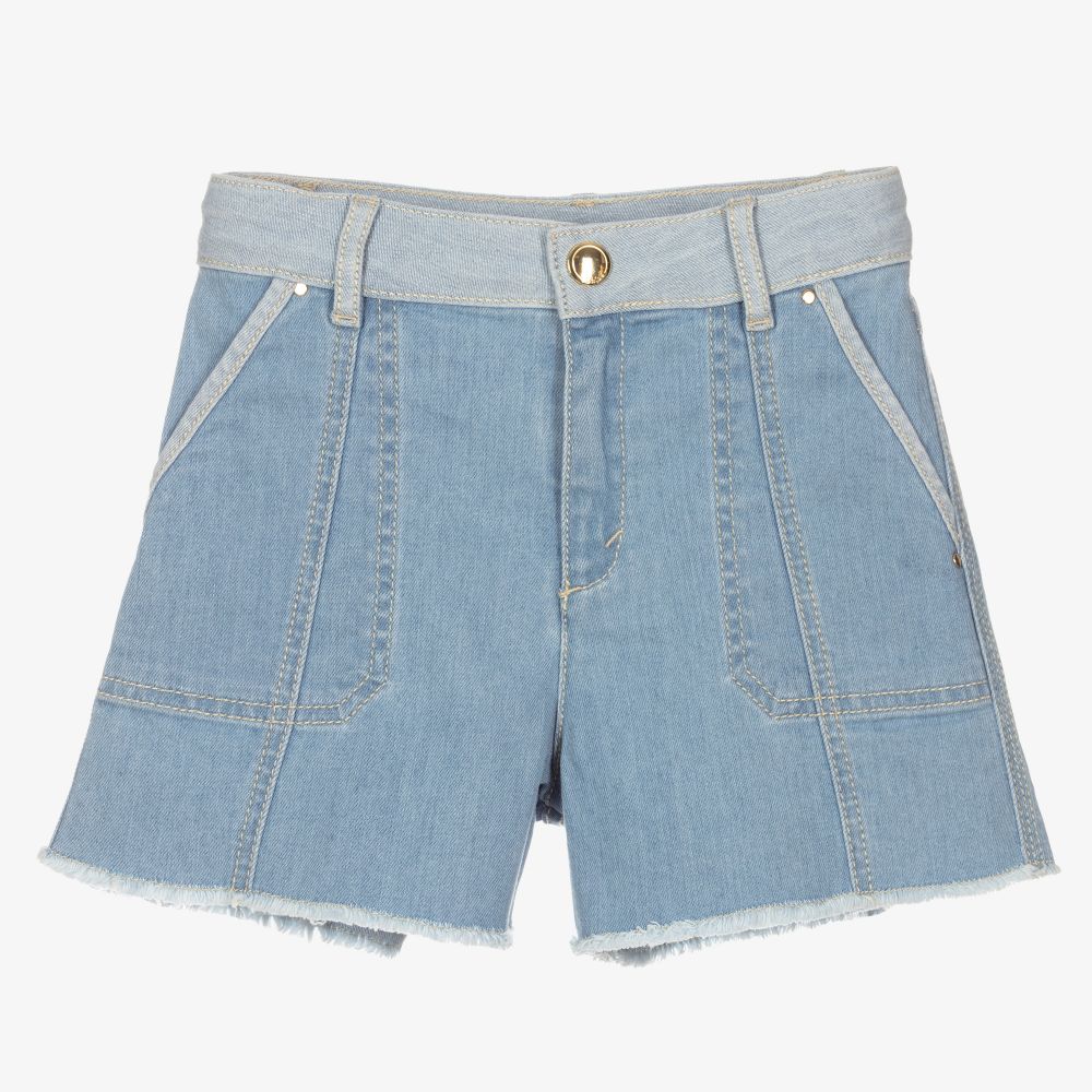 Chloé - Girls Blue Denim Shorts | Childrensalon