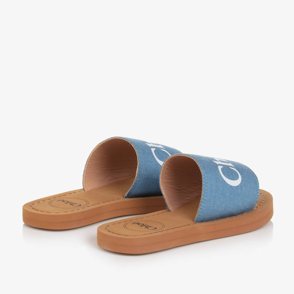 Chloé-Голубые джинсовые шлепанцы для девочек | Childrensalon Outlet