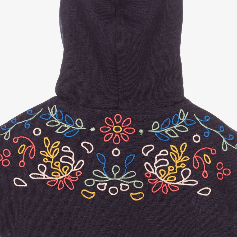 Chloé-Синий спортивный костюм с вышивкой для девочек | Childrensalon Outlet