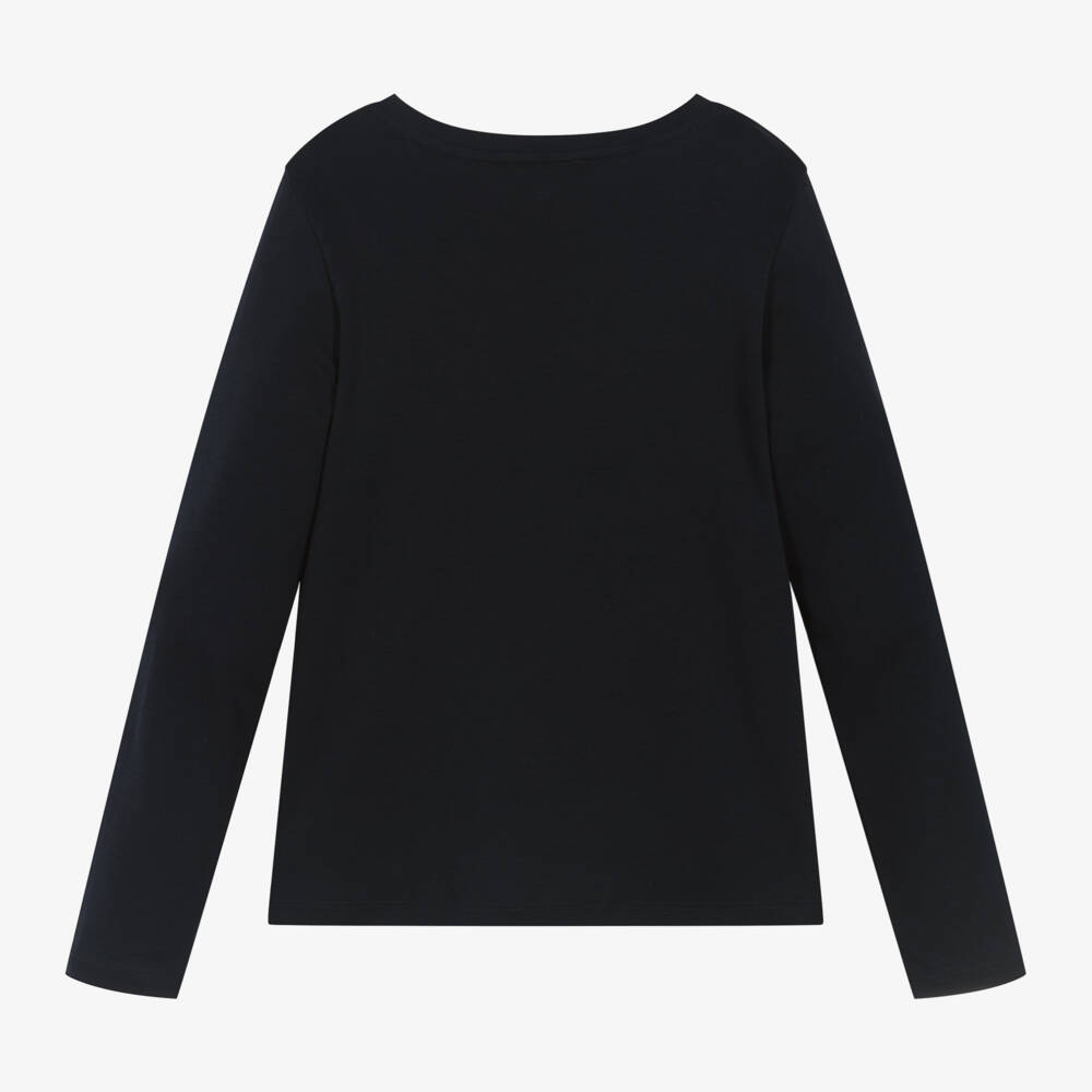 Chloé-Girls Blue Floral Embroidered Top | Childrensalon Outlet