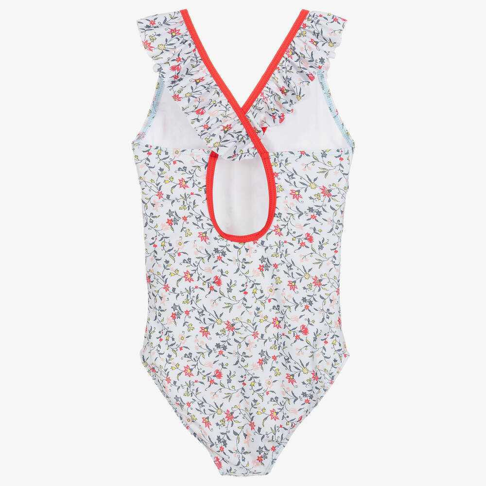 Chloé-Girls Blue Floral Swimsuit | Childrensalon Outlet
