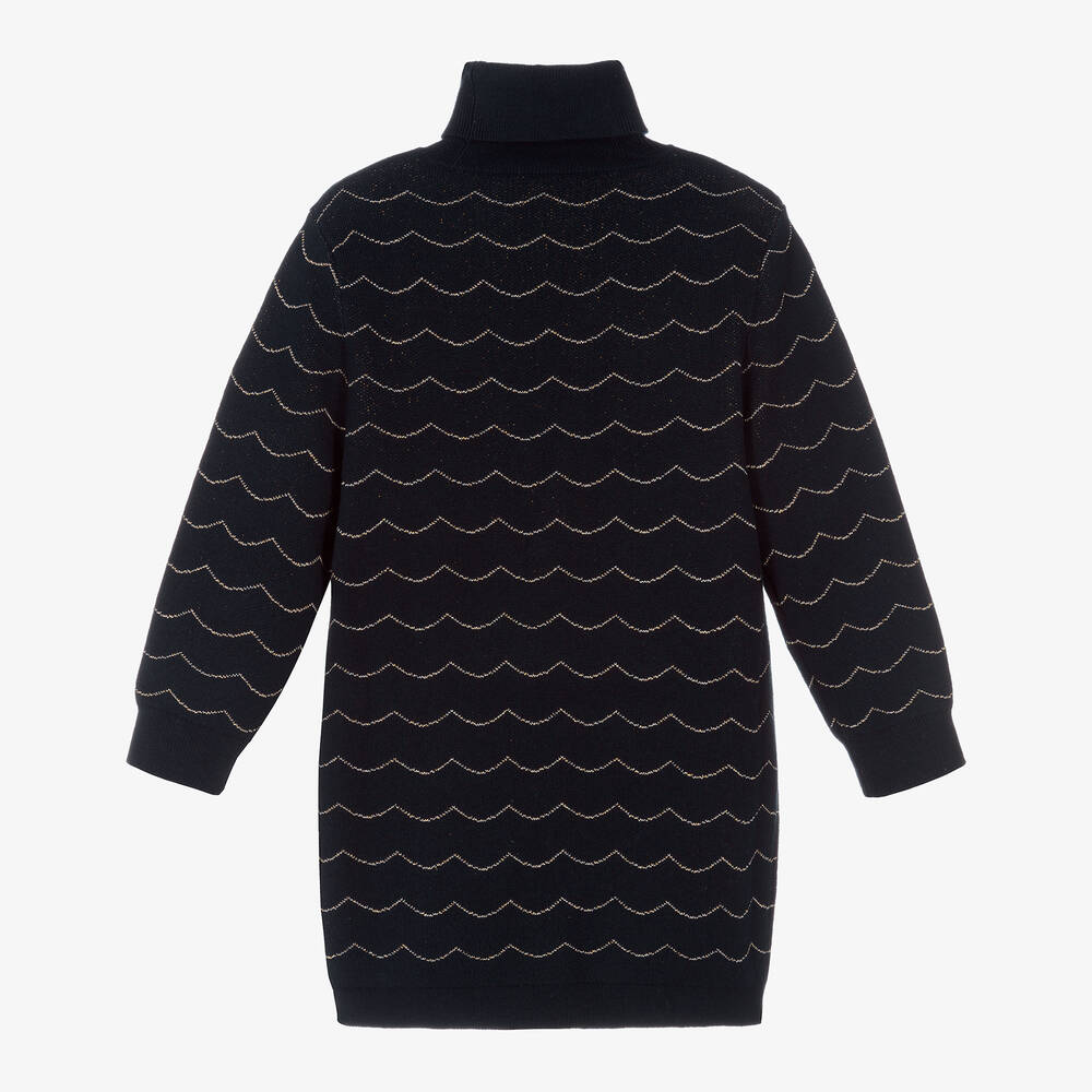 Chloé-Girls Blue Knitted Dress | Childrensalon Outlet