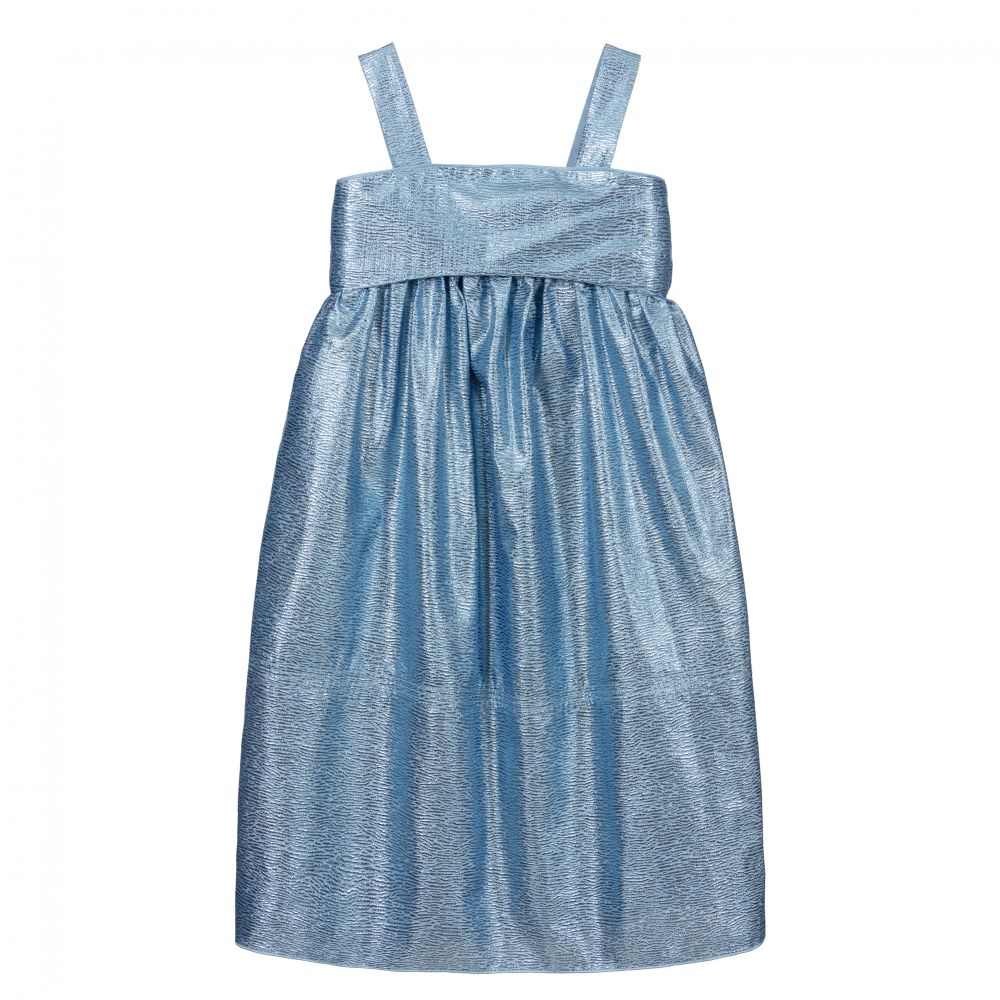 Chloé - Robe bleue en lamé Fille | Childrensalon