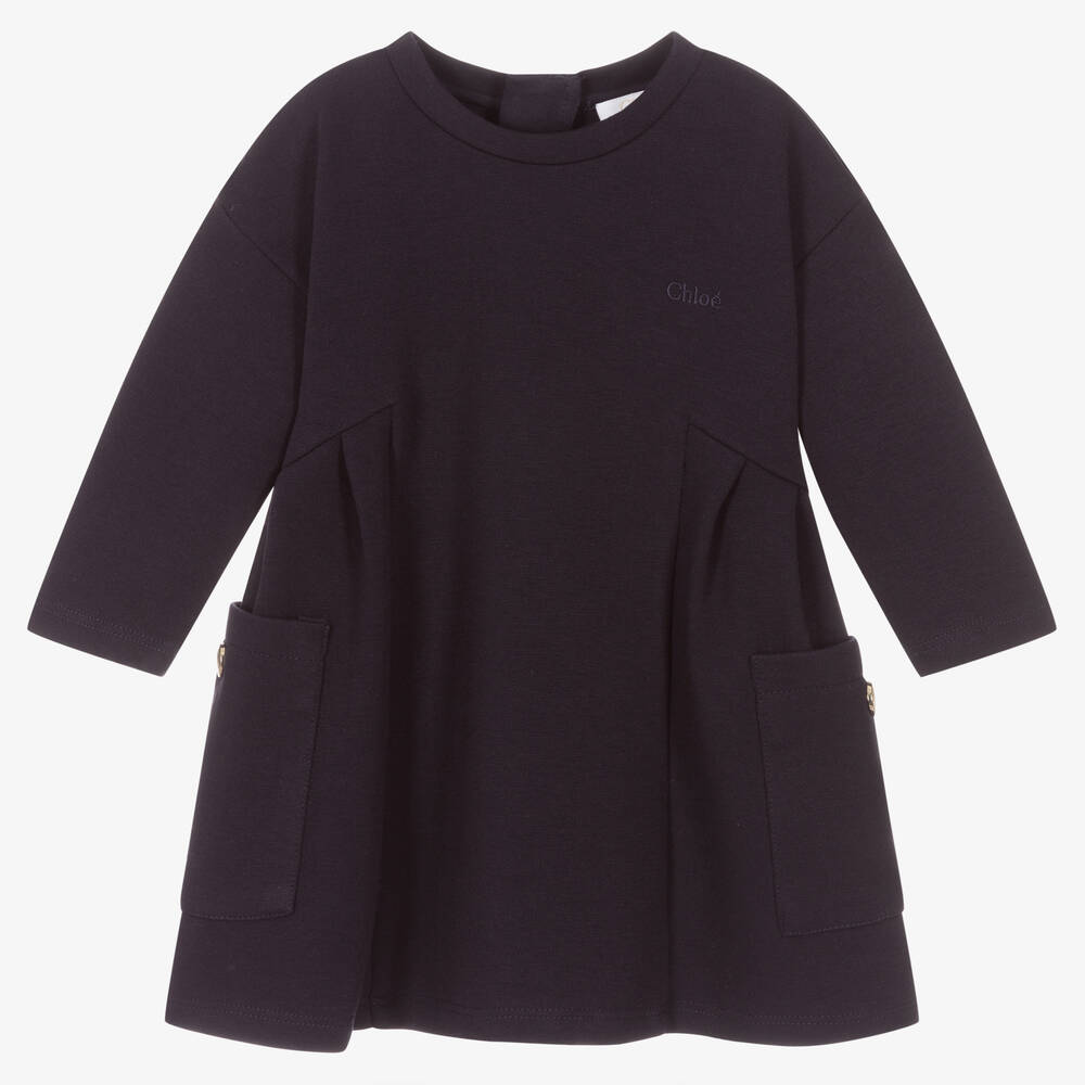 Chloé-Girls Blue Milano Jersey Dress | Childrensalon Outlet