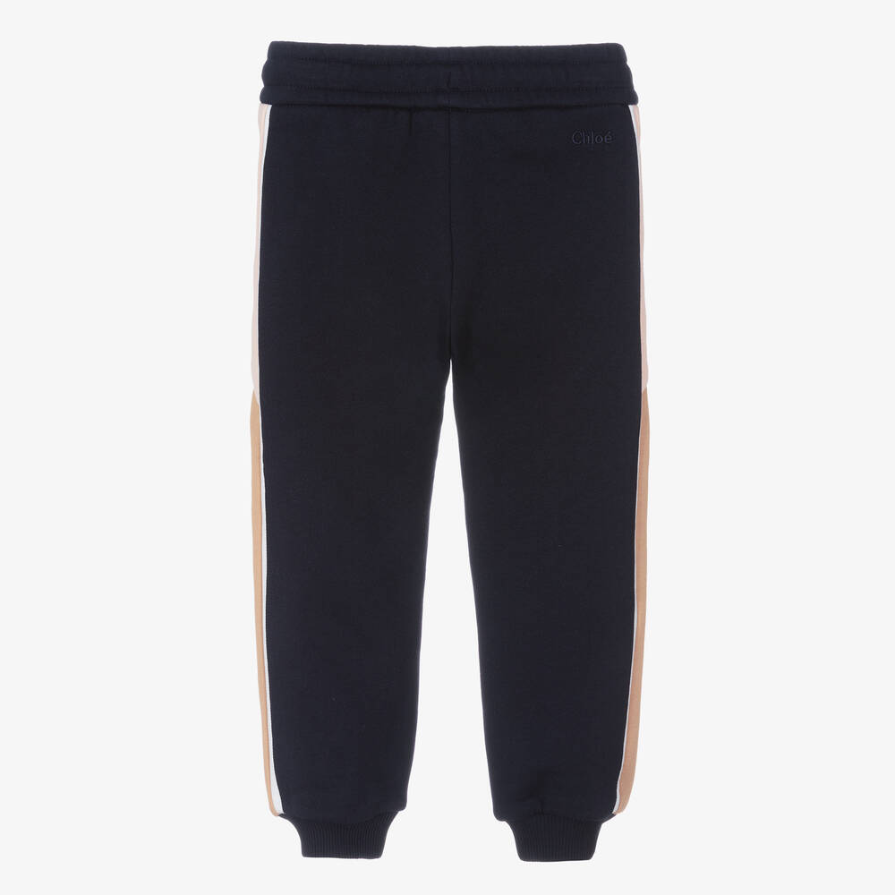 Chloé-Girls Blue Organic Cotton Joggers | Childrensalon Outlet