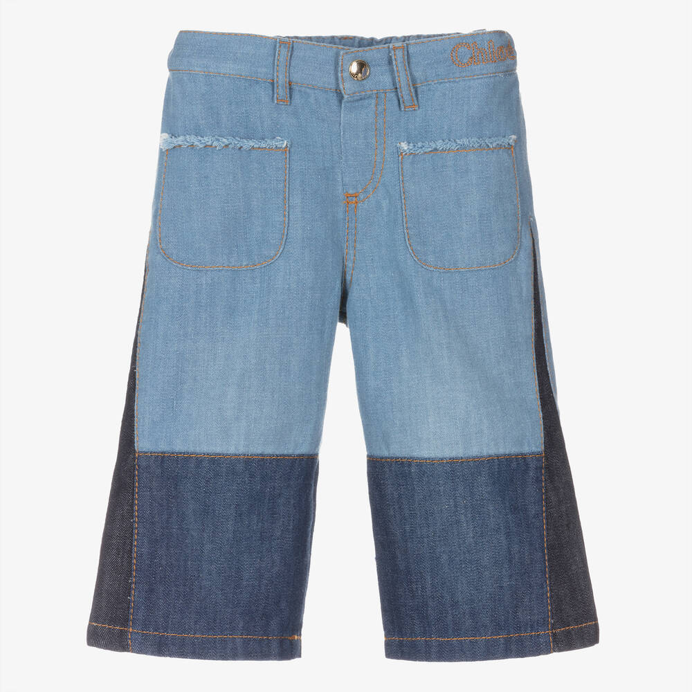 Chloé - Blaue weite Biobaumwoll-Jeans | Childrensalon