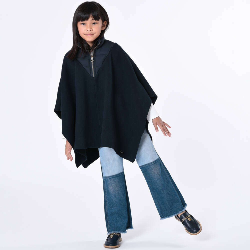 Chloé-Синие джинсы в стиле пэчворк | Childrensalon Outlet