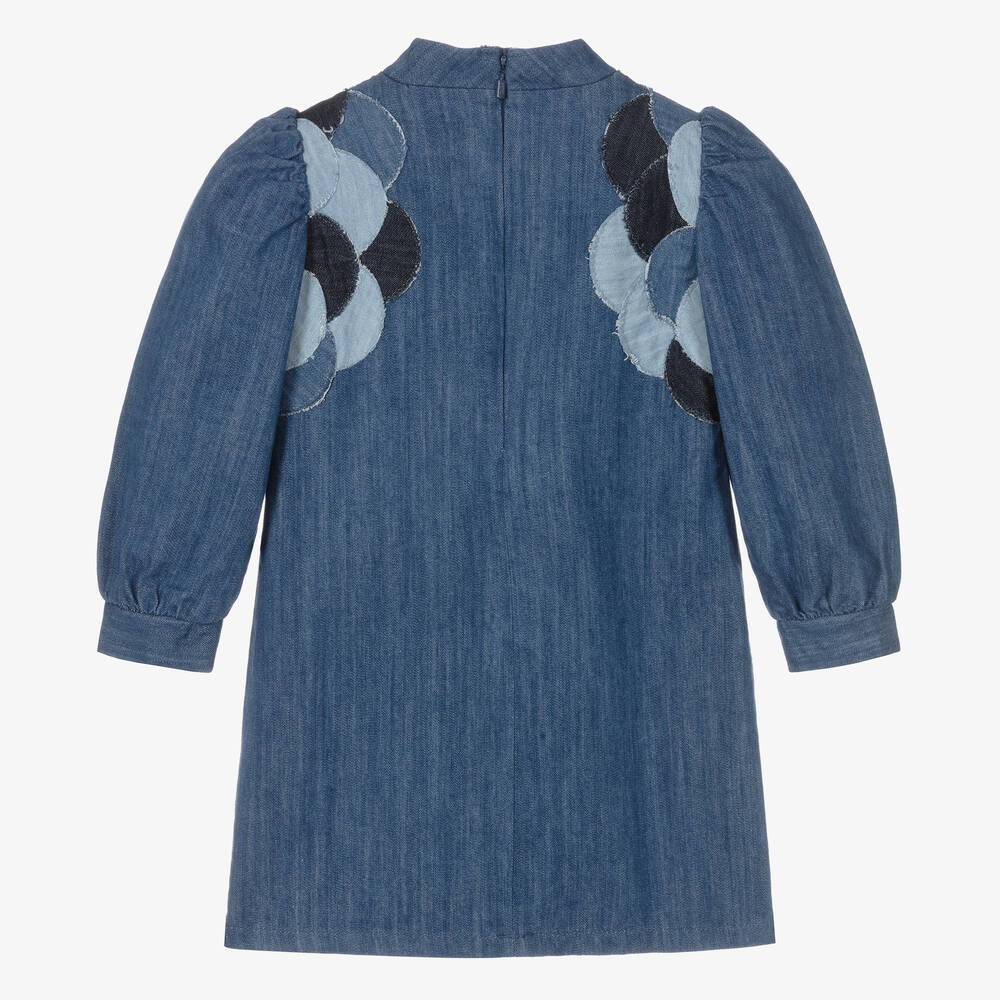 Chloé-Girls Blue Scallop Dress | Childrensalon Outlet