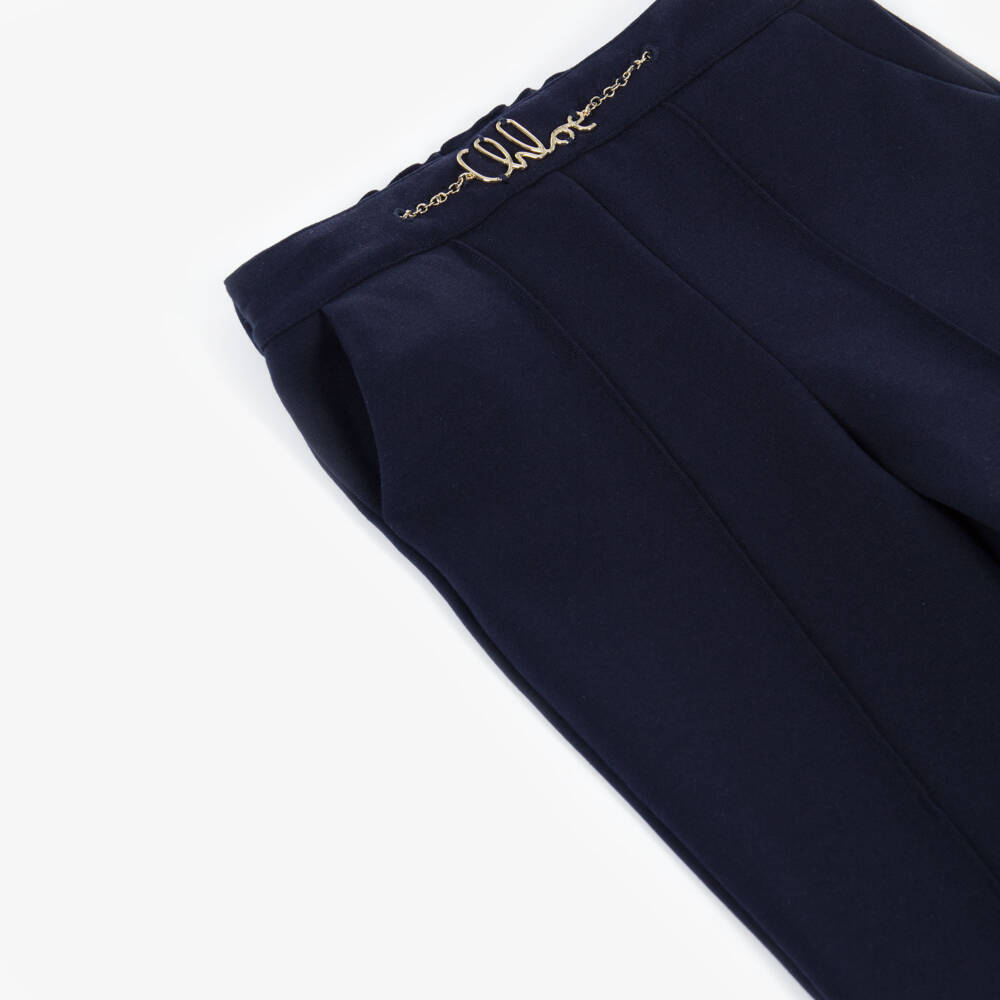 Chloé-Girls Blue Trousers with Gold Detail | Childrensalon Outlet