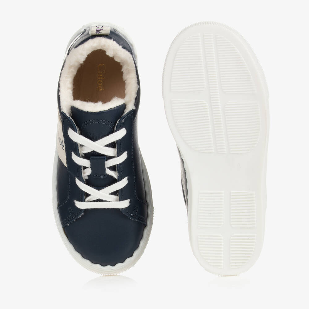 Chloé-Girls Blue & White Trainers | Childrensalon Outlet