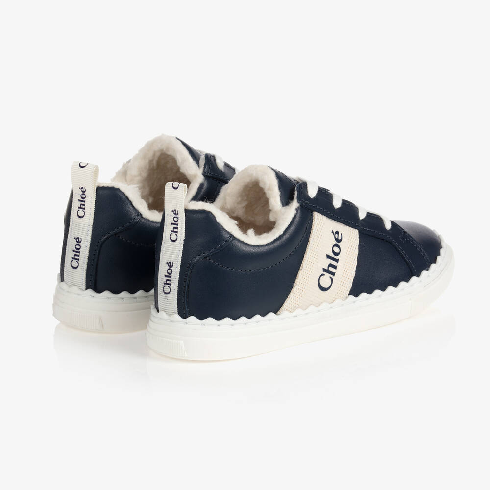 Chloé-Girls Blue & White Trainers | Childrensalon Outlet