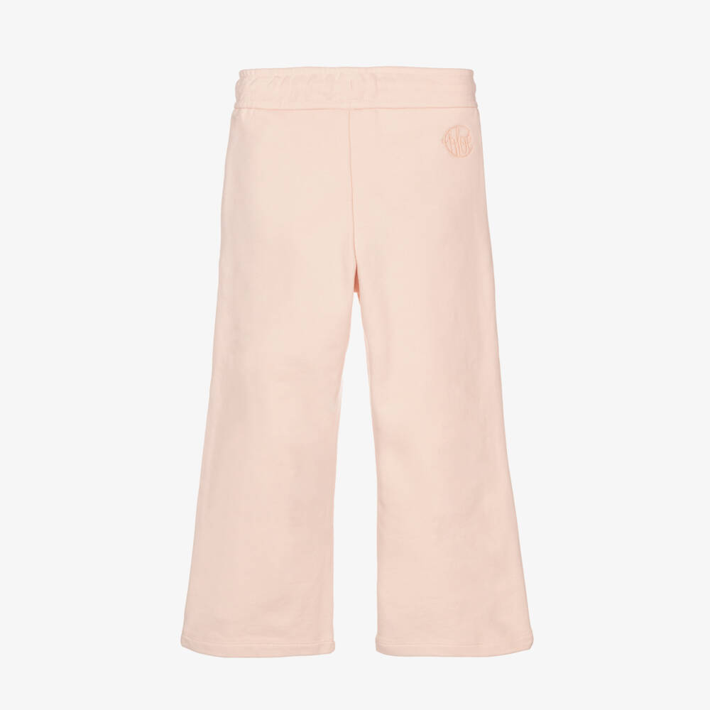 Chloé-Girls Blush Bell-Bottom Joggers | Childrensalon Outlet