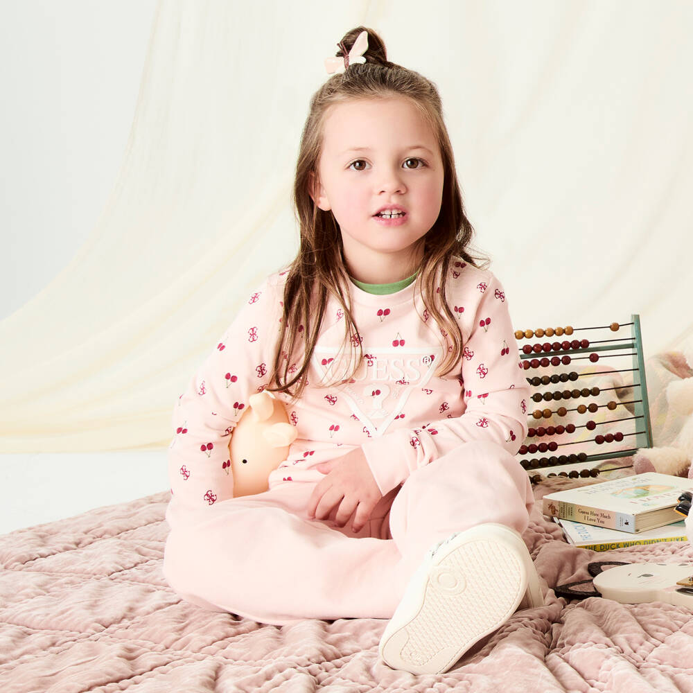 Chloé-Girls Blush Bell-Bottom Joggers | Childrensalon Outlet