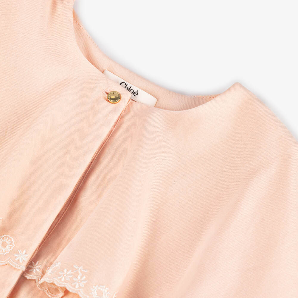 Chloé-Girls Blush Cape Collar Blouse | Childrensalon Outlet