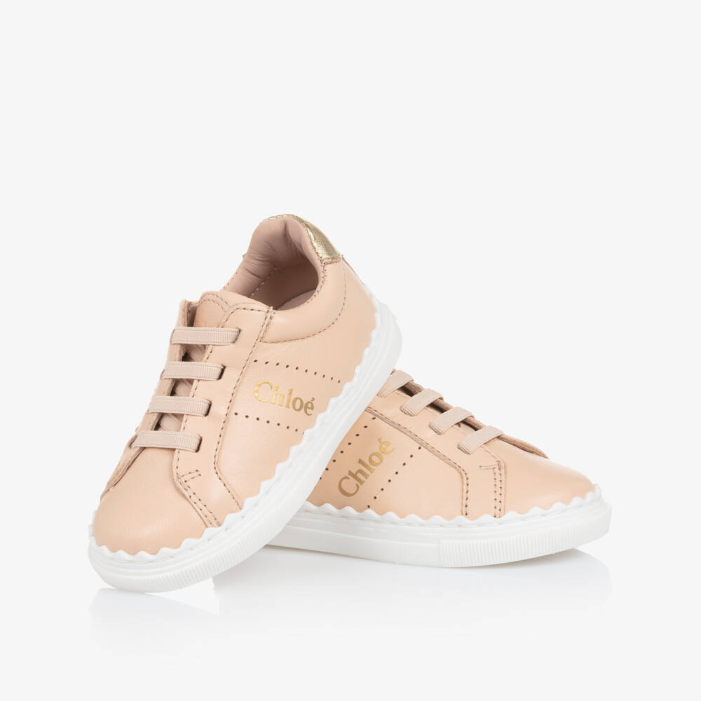 Chloé-Girls Blush Script Trainers | Childrensalon Outlet