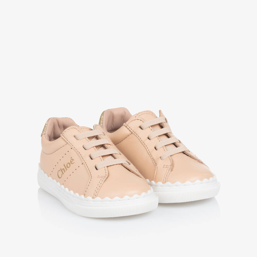 Chloé-Girls Blush Script Trainers | Childrensalon Outlet