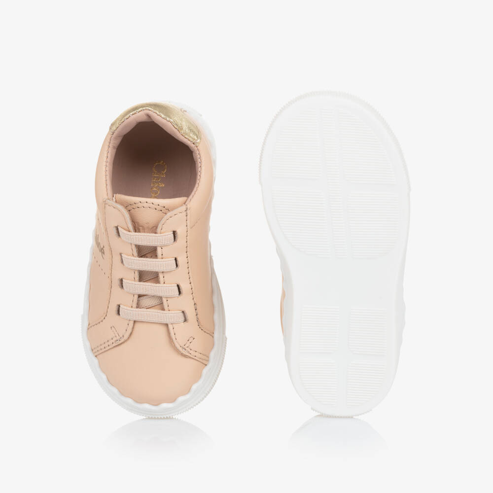 Chloé-Girls Blush Script Trainers | Childrensalon Outlet