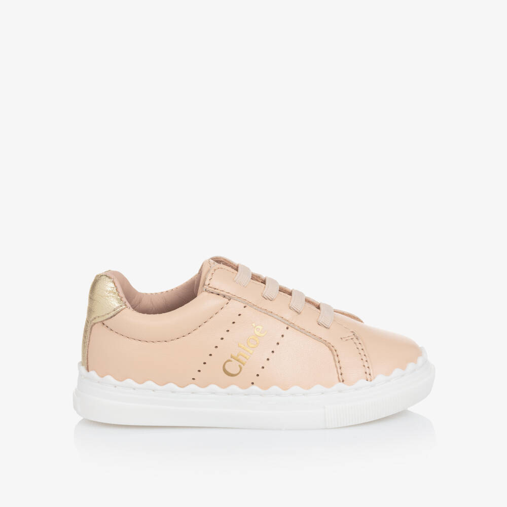 Chloé-Girls Blush Script Trainers | Childrensalon Outlet