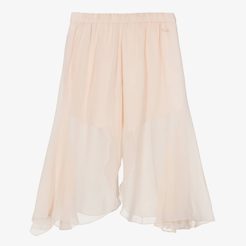 Chloé-Girls Blush Silk Crêpe Pants | Childrensalon Outlet