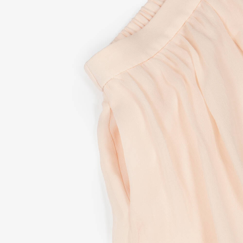 Chloé-Girls Blush Silk Crêpe Pants | Childrensalon Outlet