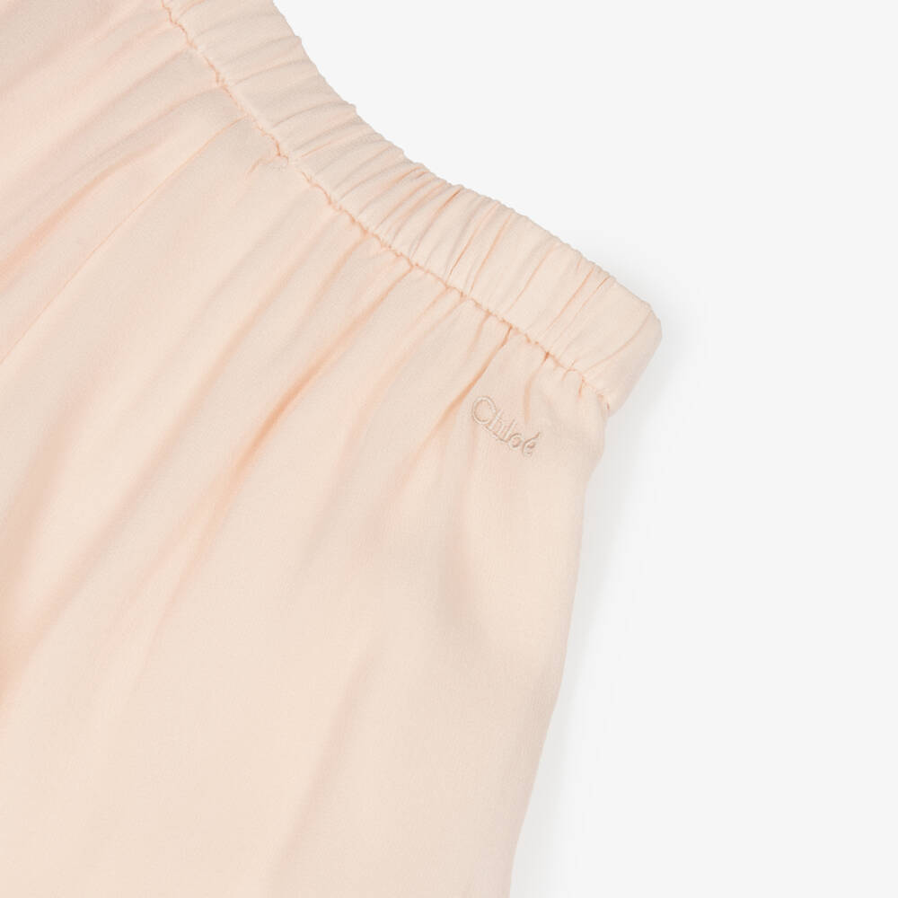 Chloé-Girls Blush Silk Crêpe Pants | Childrensalon Outlet