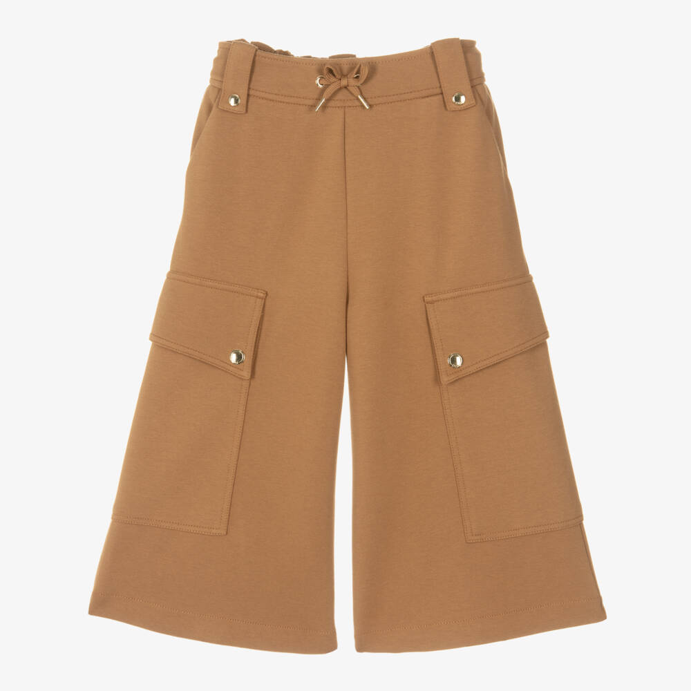 Chloé-Girls Brown Cargo Jersey Trousers | Childrensalon Outlet