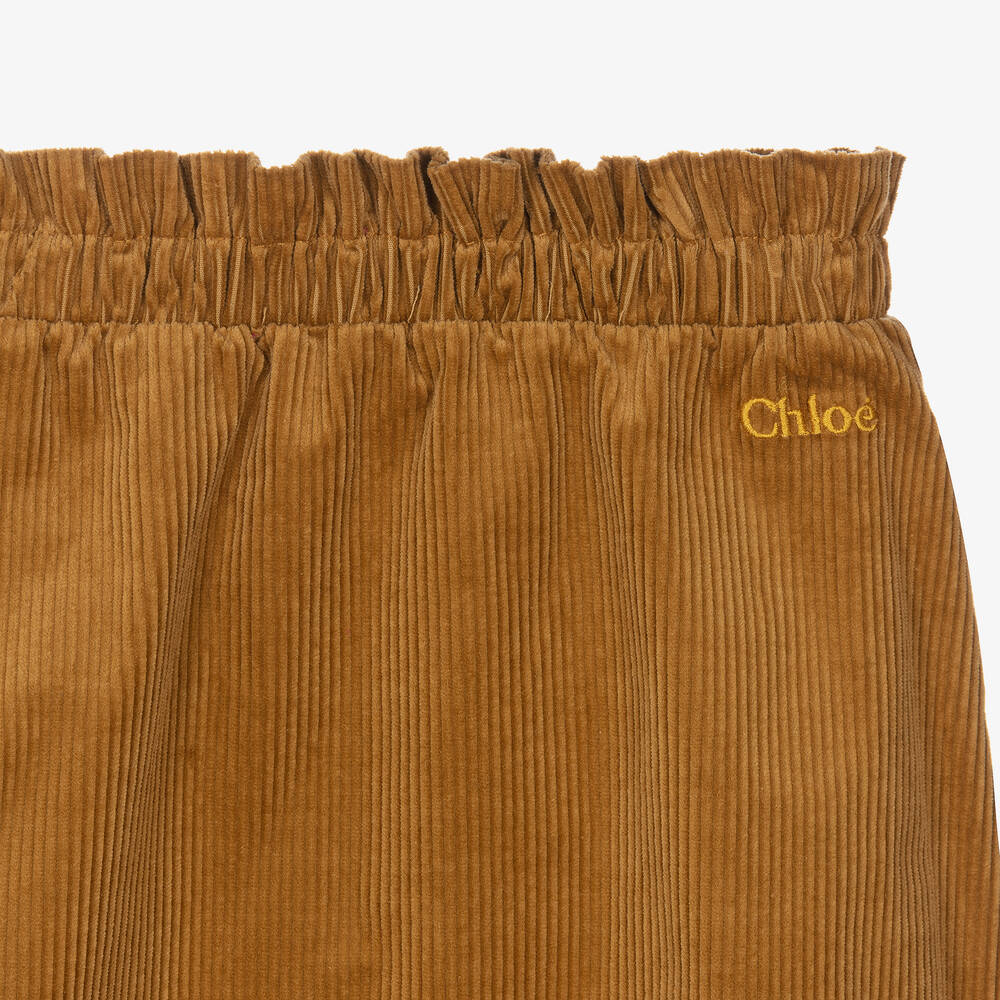 Chloé-Girls Brown Corduroy Skirt  | Childrensalon Outlet