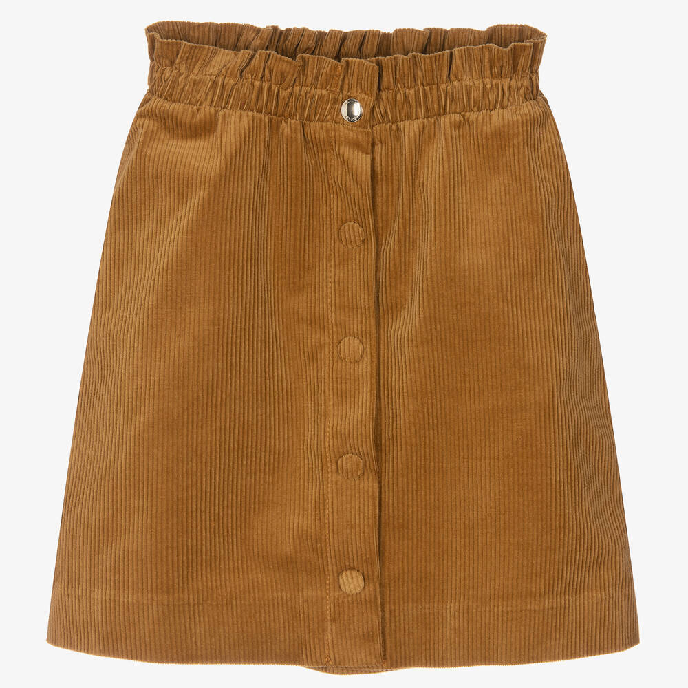 Chloé - Girls Brown Corduroy Skirt  | Childrensalon