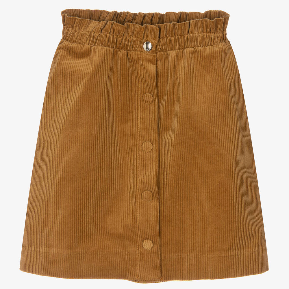 Chloé - Jupe marron velours côtelé Fille  | Childrensalon