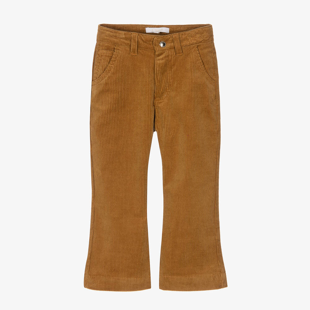 Chloé - Girls Brown Corduroy Trousers | Childrensalon