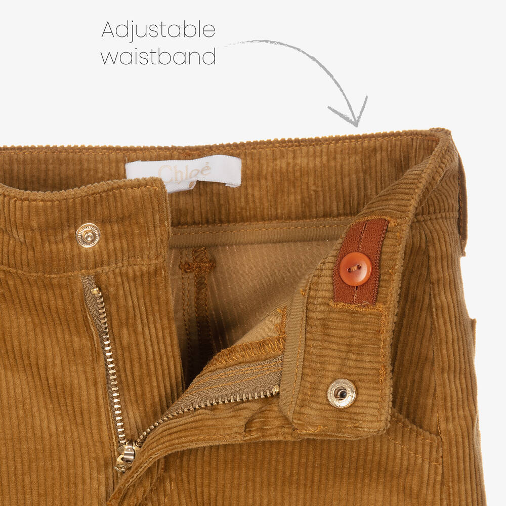Chloé-Girls Brown Corduroy Trousers | Childrensalon Outlet