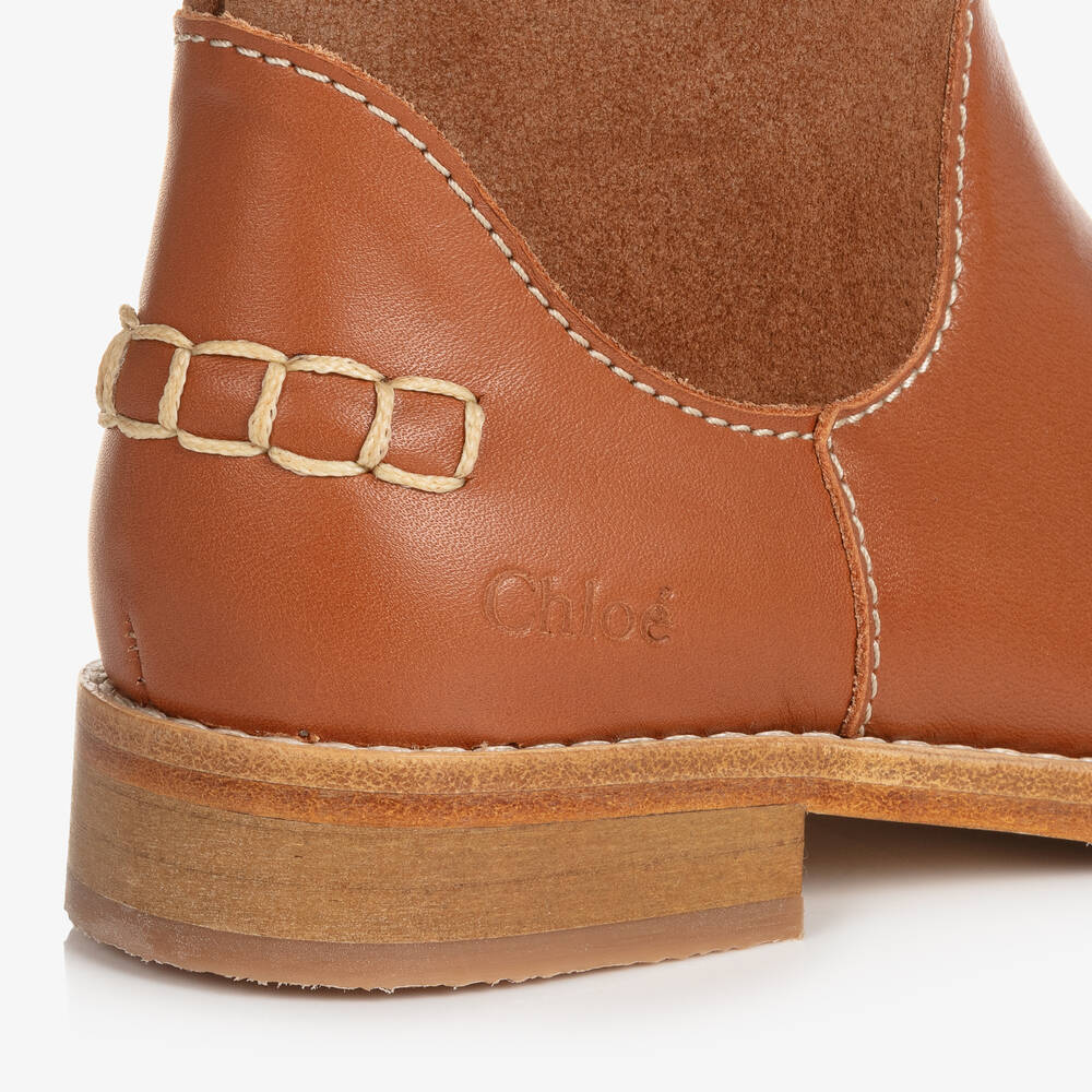 Chloé-Girls Brown Suede & Leather Boots | Childrensalon Outlet