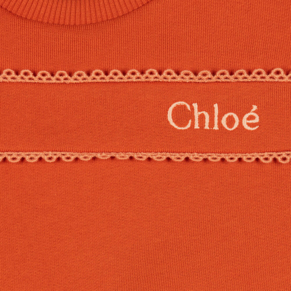Chloé-Оранжевый хлопковый свитшот | Childrensalon Outlet