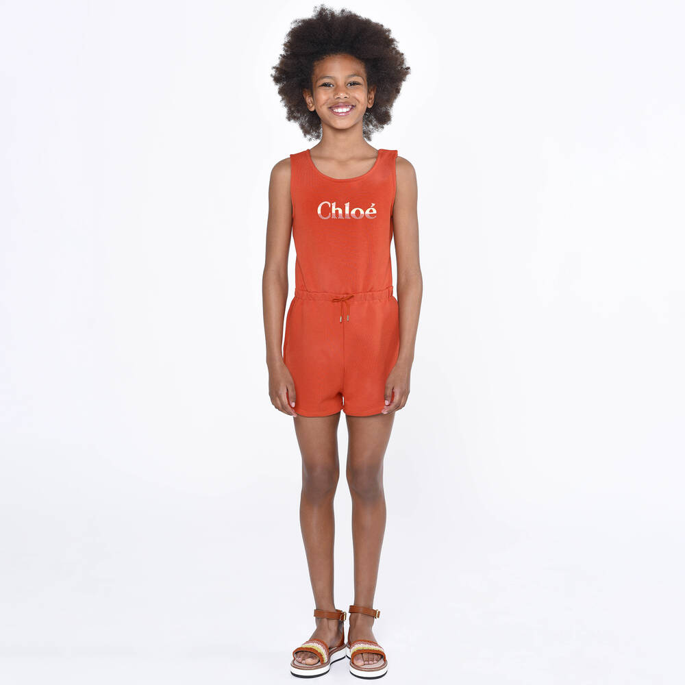 كلوي-بلاي سوت قطن عضوي لون برتقالي للبنات | Childrensalon Outlet